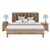 Indian Solid Mango Wood Bed in square metal design Brown 119